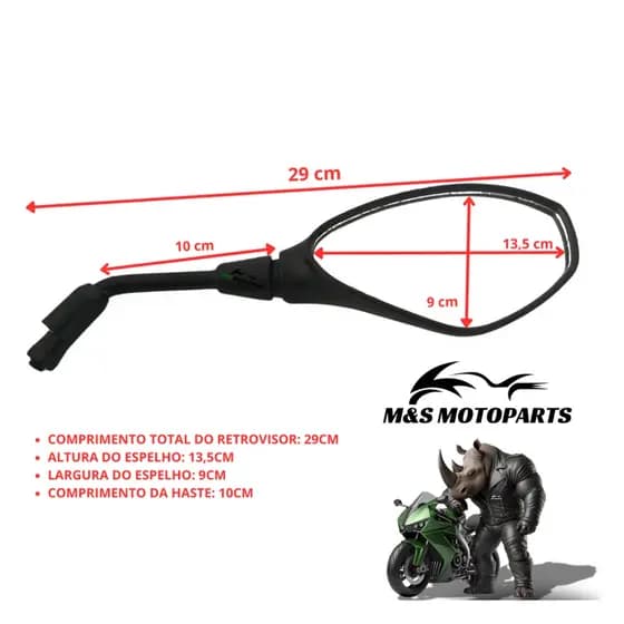 RETROVISOR BMW GS 650 F800 FIXO ROSCA HONDA PAR