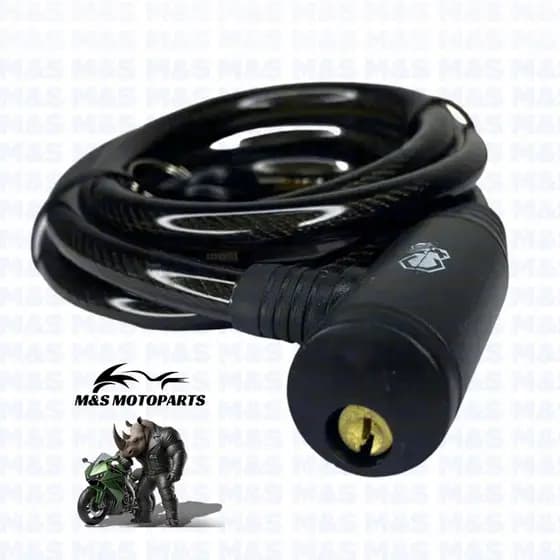 Trava Articulada Aço Cadeado Capacete Moto 8MM X1.000MM - Preto