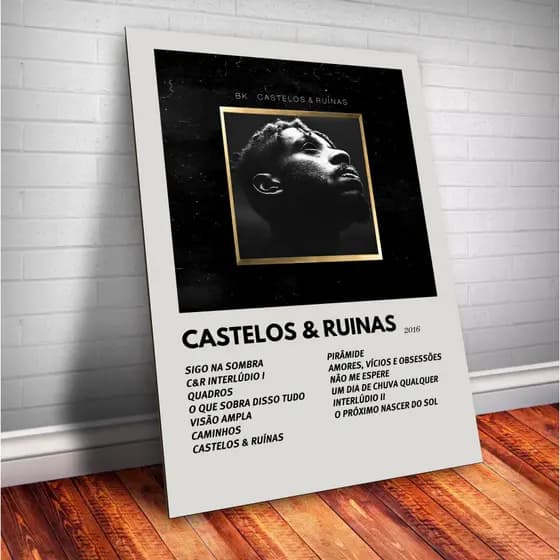 Quadro Decorativo Placas BK Quadro Discografia Album em MDF 30x20cm Full HD