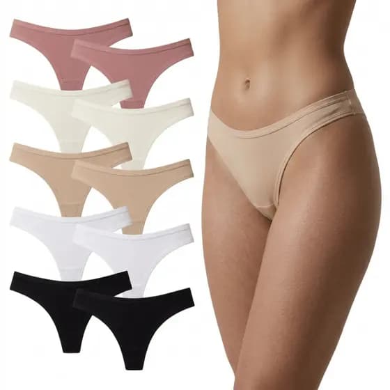 Kit Calcinha Fio Dental 10 Peças Algodão Feminina Tanga Básica Antialérgica