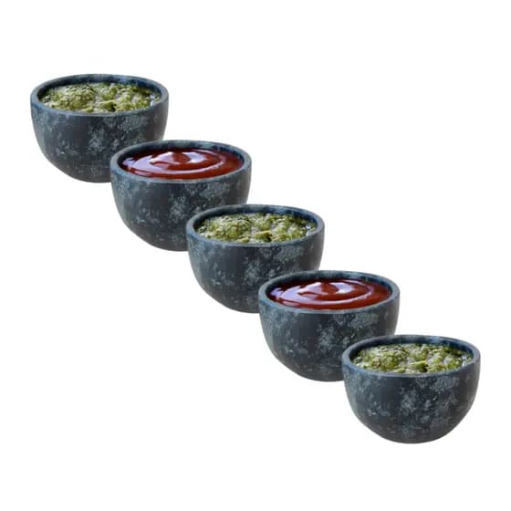 Jogo com 5 cumbucas para molhos 60ml pedra sabão Arte Nativa