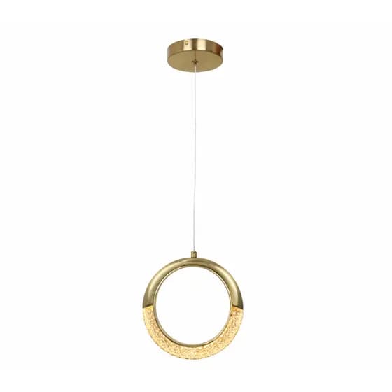 Luminária Pendente Bela Led 200 Gold Brass Acrilico10W 3000K luz amarela decorativo Autovolt G-light