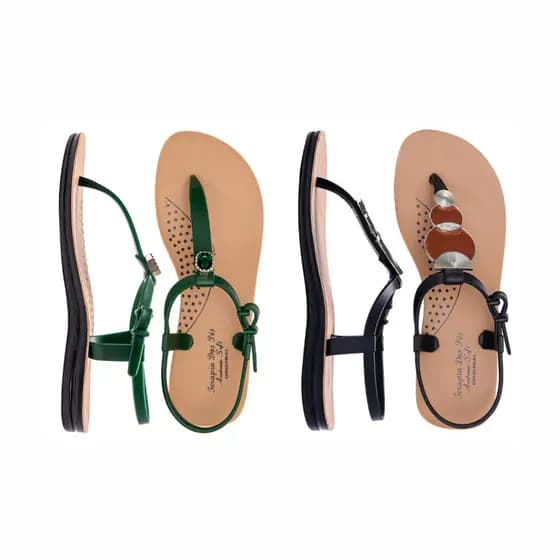 KIt 2 Pares Sandalia Papetes Rasteiras Feminina Ortopédica Confortavel Anatomica