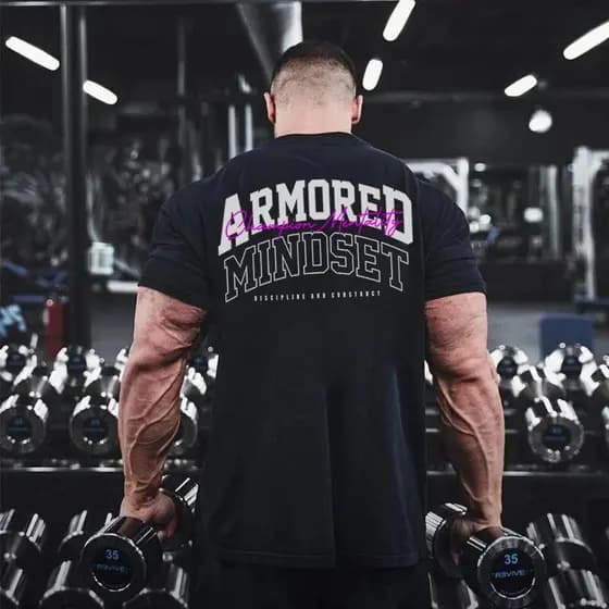 Camiseta Premium Academia Oversized Armored Confortavel Para Treino Musculacao Unissex