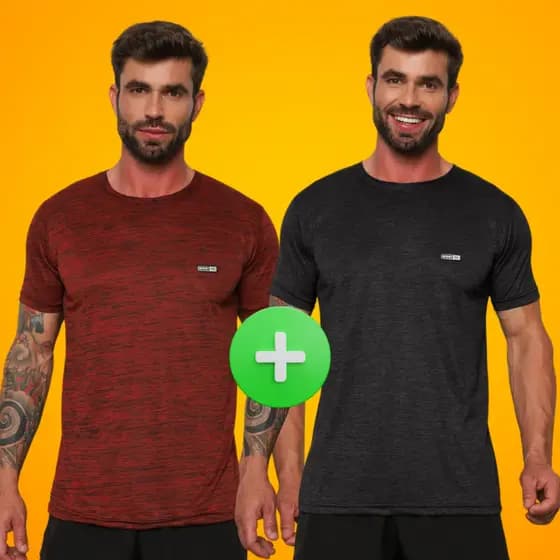 Kit 2 Camiseta Dryfit Camisa Masculina Manga Curta Blusa Academia Slim Fit Gola Redonda