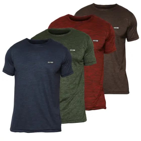 Kit 4 Camisetas Masculinas Dry Fit Slim – Manga Curta Academia e Dia a Dia