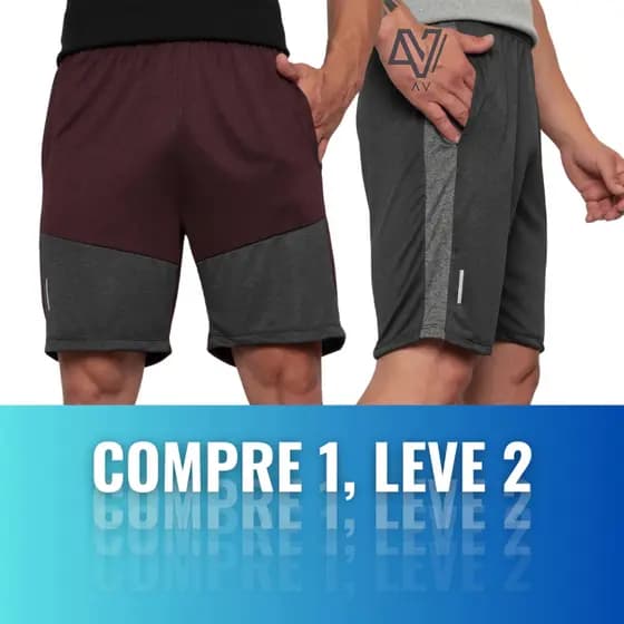 Kit 2 Short Masculino Dry fit Bermuda Masculina Academia Shorts Treino