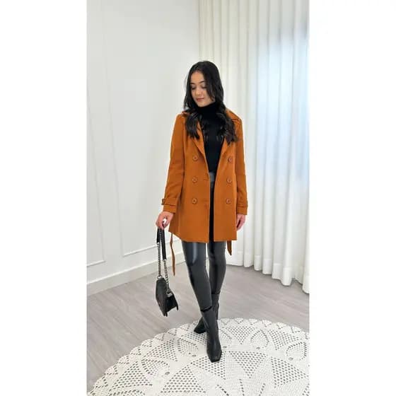 Parka Lã Batida feminina Forrada cores variadas