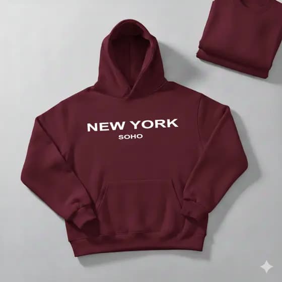Moletom Canguru New York Soho Unissex Flanelado Blusa de Frio Casaco Envio Rápido