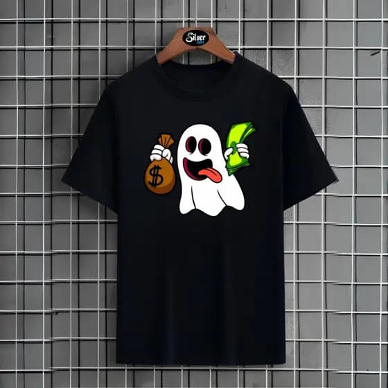 Camiseta Fantasma Com Dinheiro Adulto Infantil Unissex Blusa 100% Algodão Envio Rápido
