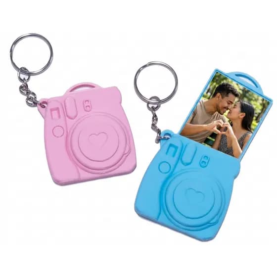📸 Chaveiro de Câmera Estilo Instax Retrô + Suporte para Fotos - Presente Criativo para namorada(o) família casal ✨