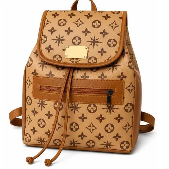 Mochila tipo Saquinho com Alça Regualagem Tecido Couro