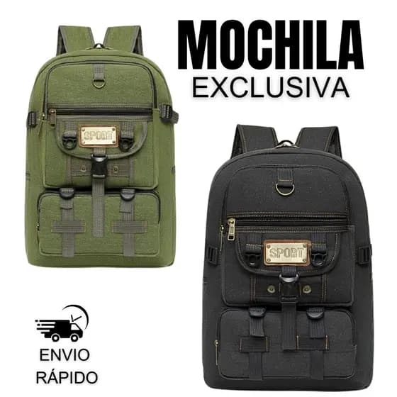 Mochila Lona Média Reforçada Masculina Feminina Camping Trabalho Trilha Faculdade