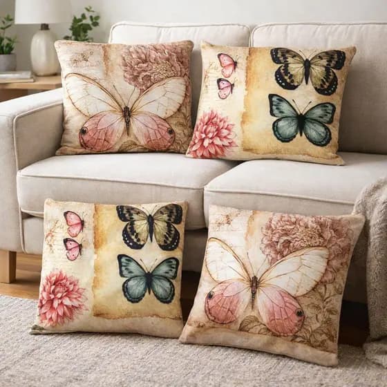 Kit Capa de Almofada Decorativas Com Zíper para Quarto, Sofá e Sala /Kit 4 capas almofadas .