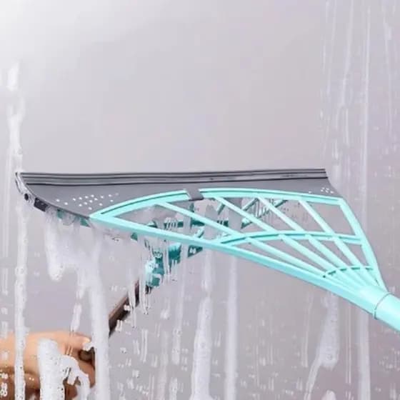 Vassoura Multifuncional Silicone Rodo Tira Pelo Limpa Vidro Seca Bem Banheiro Cozinha Sala Quintal