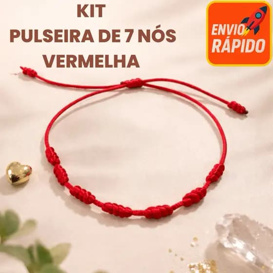 Pulseiras vermelha 7 nós kabbalah/Pulseira de 7 nós vermelha