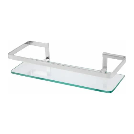 PORTA SHAMPOO RETO PRATELEIRA EM VIDRO INCOLOR TAMANHO 30X10cm VIDRO 8mm