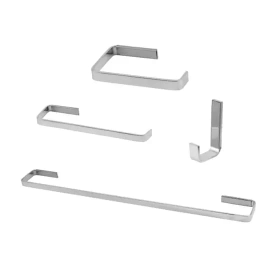 KIT ACESSÓRIOS BANHEIRO PAREDE MODELO STANDARD ALUMÍNIO 4 PEÇAS