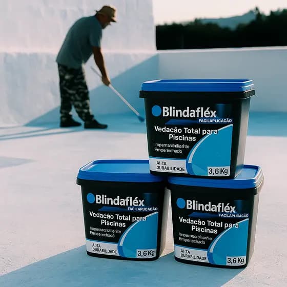 Tinta Piscina 3,6L Azul Para Alvenaria Impermeabilizante Resistente ao Sol e Água
