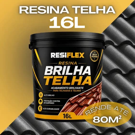 Resina Acrílica 16L Ação Hidrorrepelente Brilhante Para Telhado Telha