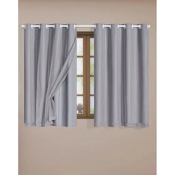 Cortina para Janela Blackout com Forro Voil Liso 2,80 x 1,80 Bloqueio Total da Luz Sala Quarto