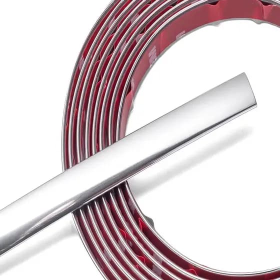 Friso Cromado 15mm Pestana Base de Vidro Para-choque Grade Porta Universal Rolo