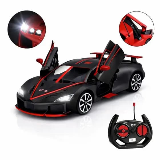 Carrinho de Controle Remoto Esportivo Com Luz Super Rápido Veloz Abre Porta