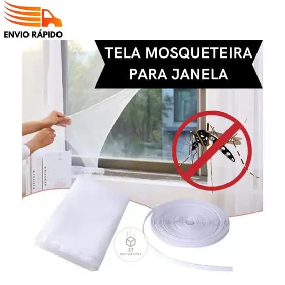 Mosquiteira Tela de Proteção 1,5m x 2m Para Janela em Poliéster Contra Dengue Inséto com Velcro