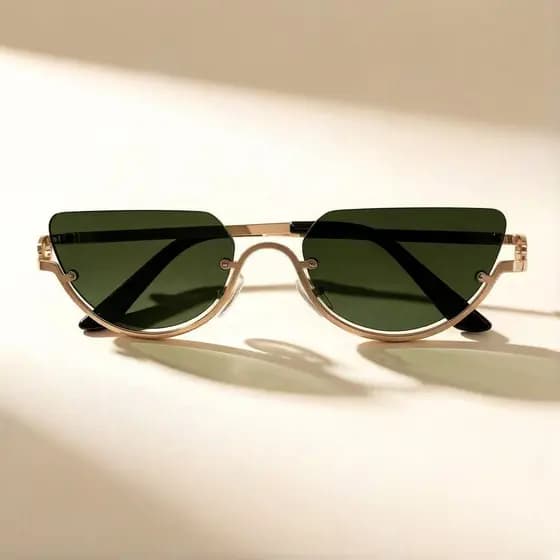 Óculos de Sol Semi-Aro 2026: Estilo Retro Gato com Toque Sofisticado para Looks Urbanos