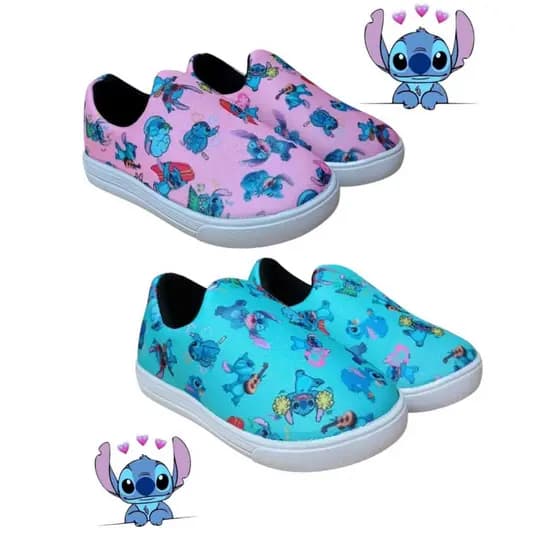 Tênis infantil calce fácil personagem Stitch CASUAL