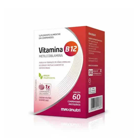 Vitamina B12 Metilcobalamina Mastigáveis 60cp