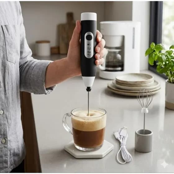 Mini Mixer Elétrico Recarregável Multiuso para Bebidas e Ovo