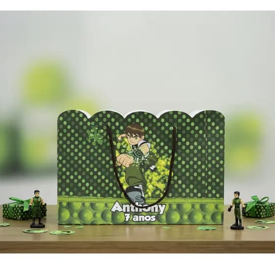 20 Sacolinhas Ben 10 Personalizadas Para Festa Maleta Personalizada