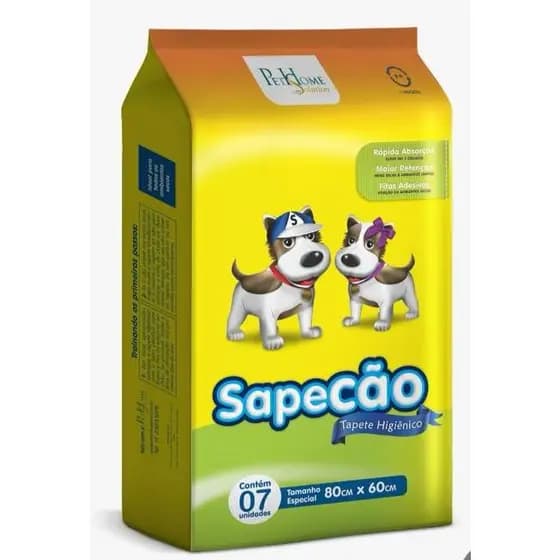 Kit 2 Pacotes Tapete Higiênico Sapecão 80x60cm com 7 Unidades Cada para Cães e Pets