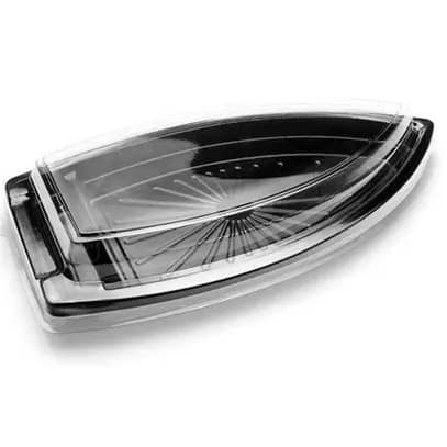 10 Barca Big Boat Média Com tampa Descartável 41cm X 21cm Acai Sushi