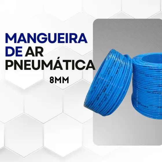 10 Metros Mangueira de Ar Pneumática 8mm x 10m - Tubo Flexível PU