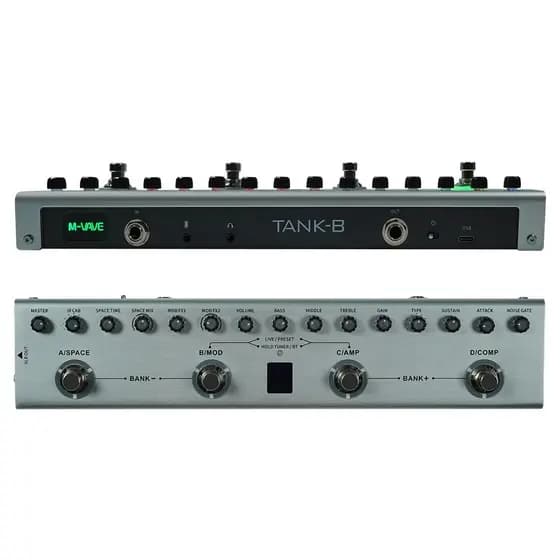 Pedal de baixo multiefeito M-VAVE Tank-B Recarregável 36 predefinições 9 slots de pré-amplificador 8 slots de cabine de