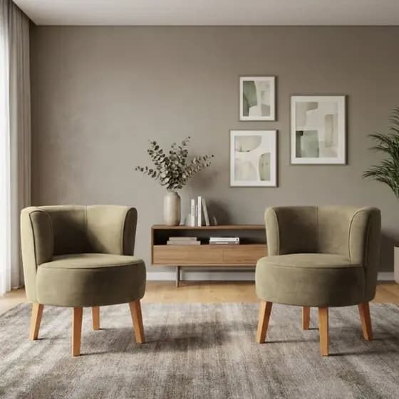 Jogo 2 Poltronas Decorativa para Recepção Clinica Tecido Veludo Resistente Macia Ergonômica