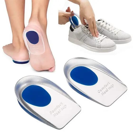 Palmilha Ortopedica Gel Silicone Calcanhar Anti-Impacto Esporao Dor Altura