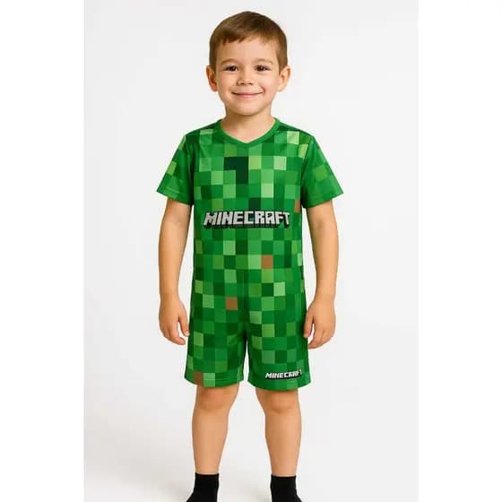 Fantasia Infantil Minecraft com Mascara de Espuma