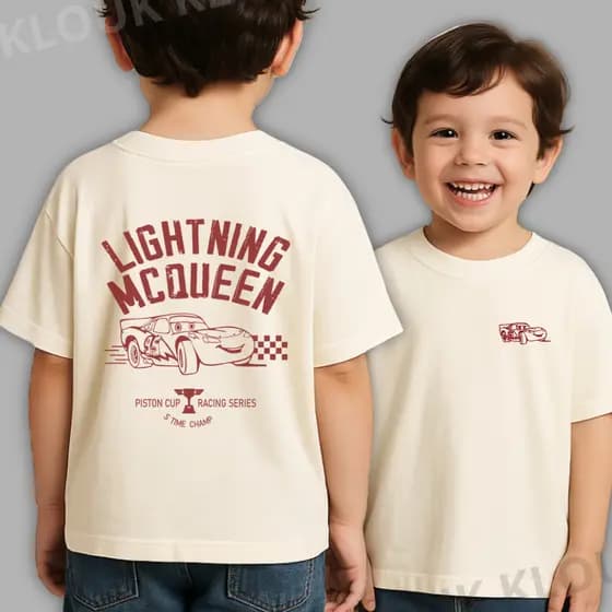 Camiseta Carros Infantil Unissex McQueen Sally Tom Matte Fillmore Doc Hudson Guido 100% Algodão