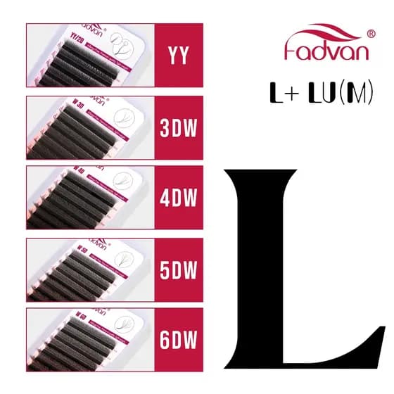 Fadvan Lashes Lm curl YY 3D 4D 5D 6D Fox Extensão De Cílios De Volume Brasileiro Com Comprimento Misto