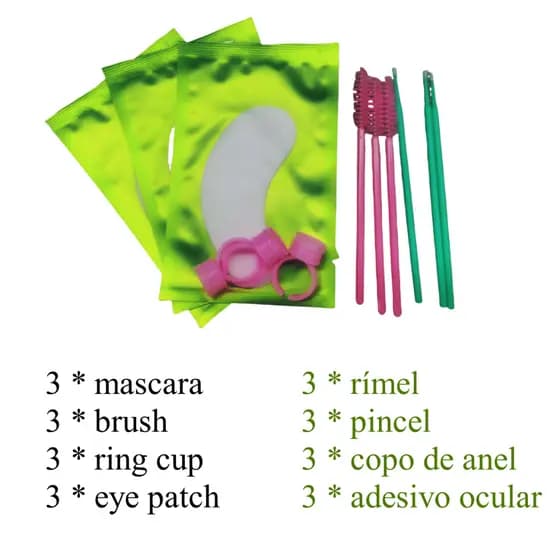 Fadvan Lashes Tools 12 Peças Conjunto Pincel De Anel De Cola Para Olhos