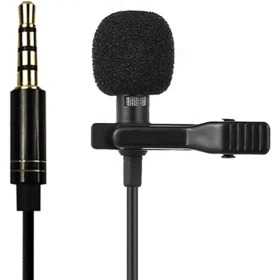 Escopo Microfone de Lapela Estéreo com Plug P3 para Câmera, Smartphone, Computador e Notebook