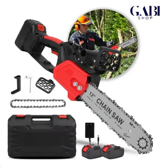 Motosserra Elétrica a Bateria 12” Potente Sem Fio e Pronta para o Trabalho Pesado GABISHOP
