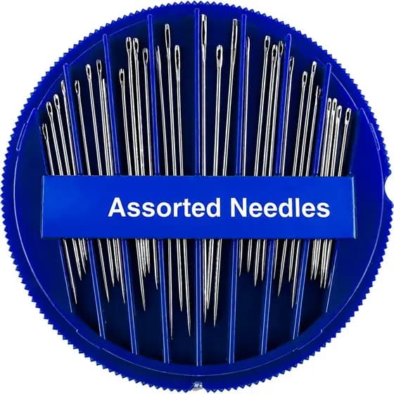 kit Agulheiro Disco 30 Agulha Mao Alfaiate Costura Bodado Reparo