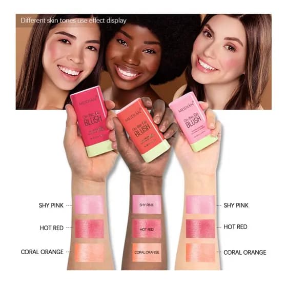 Blush em bastão 3 em 1 Bastão de Blush Natural Blush Cremoso, Bastão de Maquiagem para Rosto Efeito Natural Facial 19g