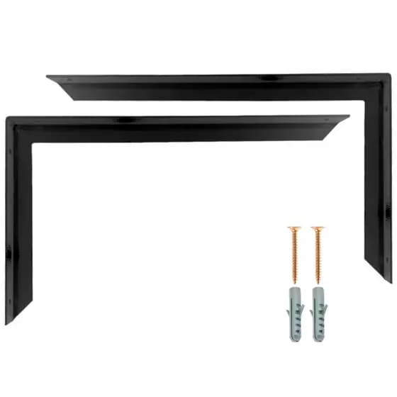 Kit 6 Suporte Mão Francesa Reforçada Prateleira Pia 60Cm Preto