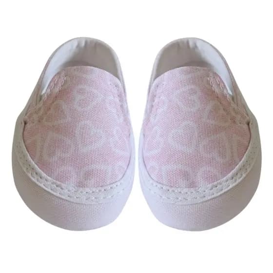 Slip On com Estampa de Coração Macio e Delicado