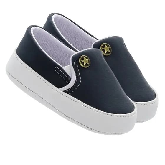 Slip On Infantil Marinho com Estrela Decorativa Casual